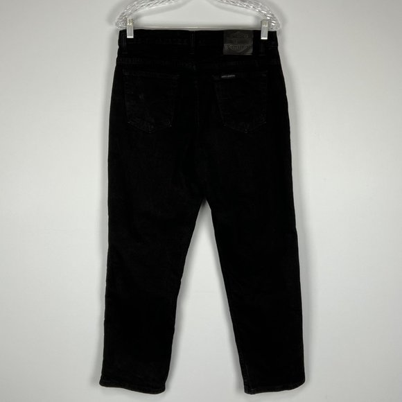 Harley Davidson Womens Petite Black Straight Leg High Rise Jeans size 12P - Picture 4 of 11
